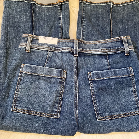 Chico’s Denim Pintuck Crop with High Cuff Jeans - NWT - Size 6 - Picture 12 of 13